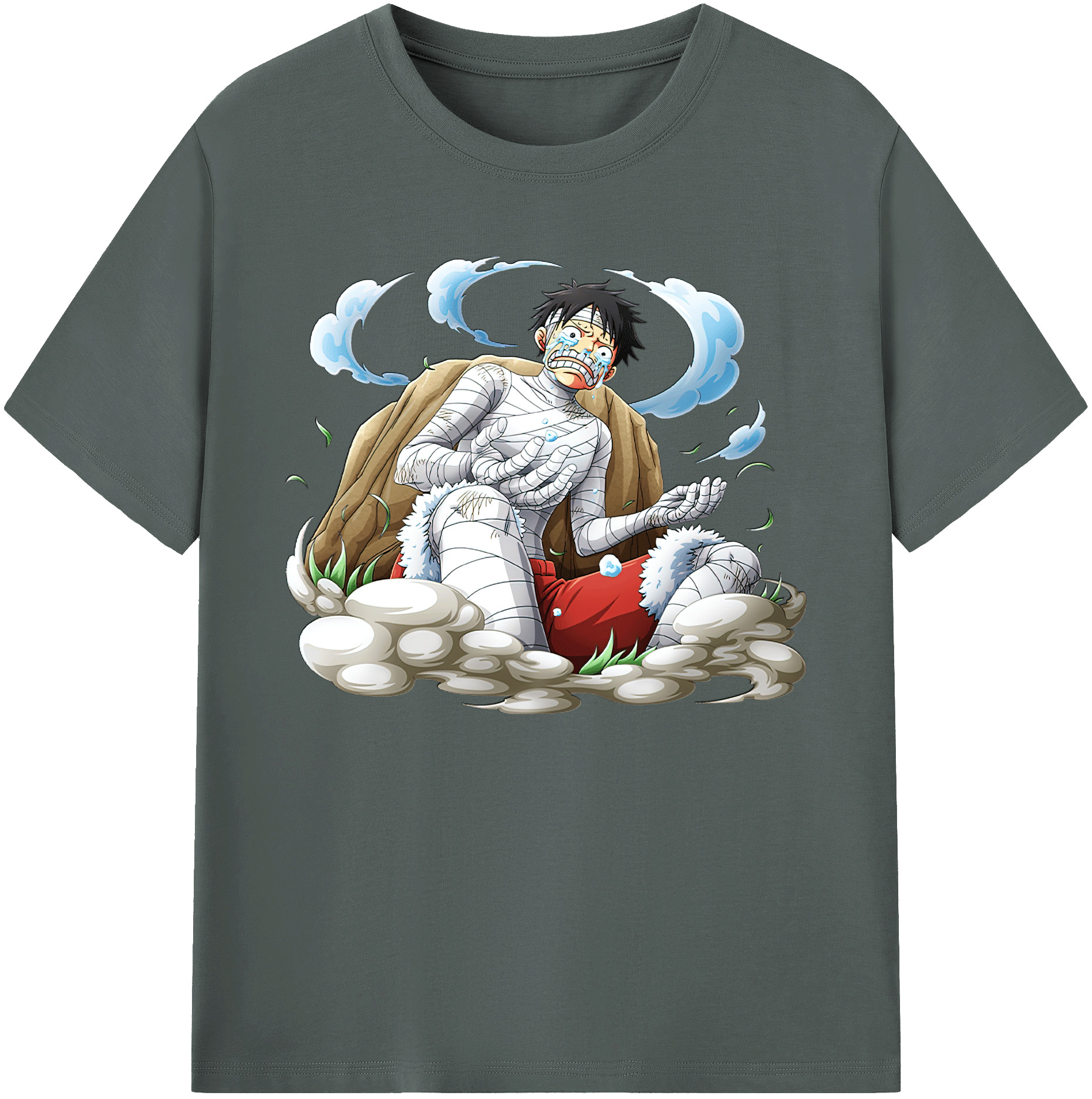ワンピース モンキー・D・ルフィ ONE PIECE Monkey D. Luffy 綿100％ メンズ半袖Tシャツ｜肌触りやわらか＆通気性